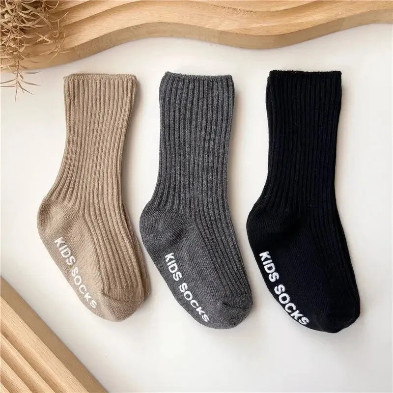 3Pairs/Lot Baby Non-Slip Rubber Grips socks