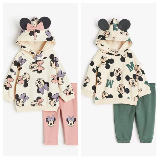 Mickey Hooded Sweatshirt+pants 2pcs/set