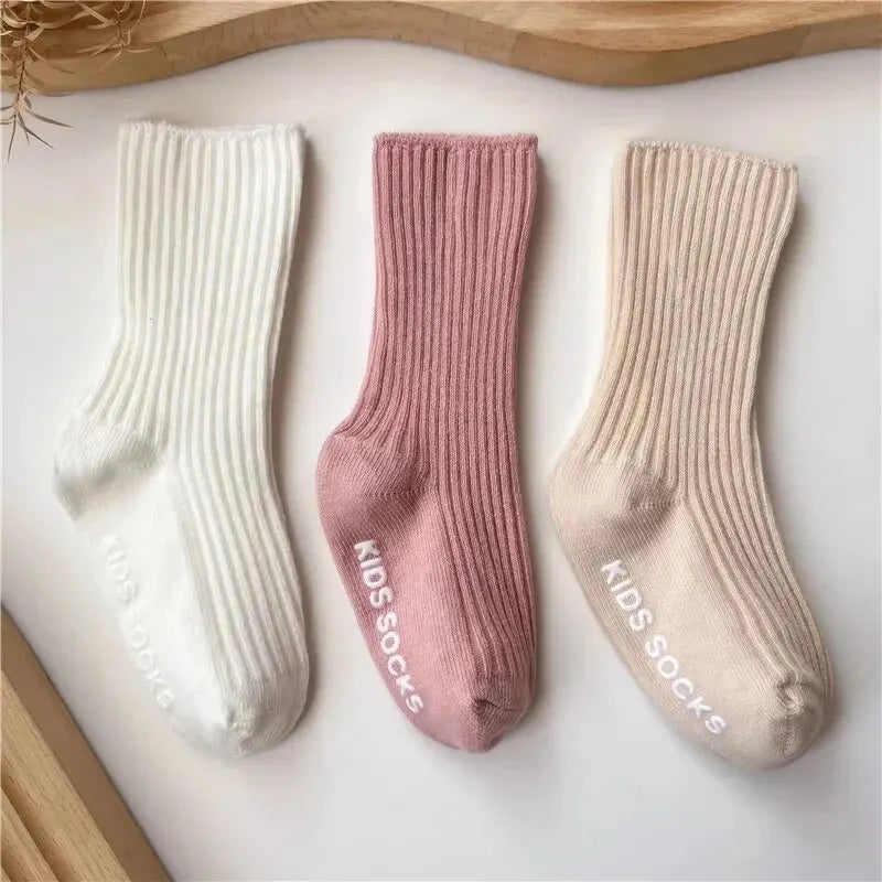 3Pairs/Lot Baby Non-Slip Rubber Grips socks