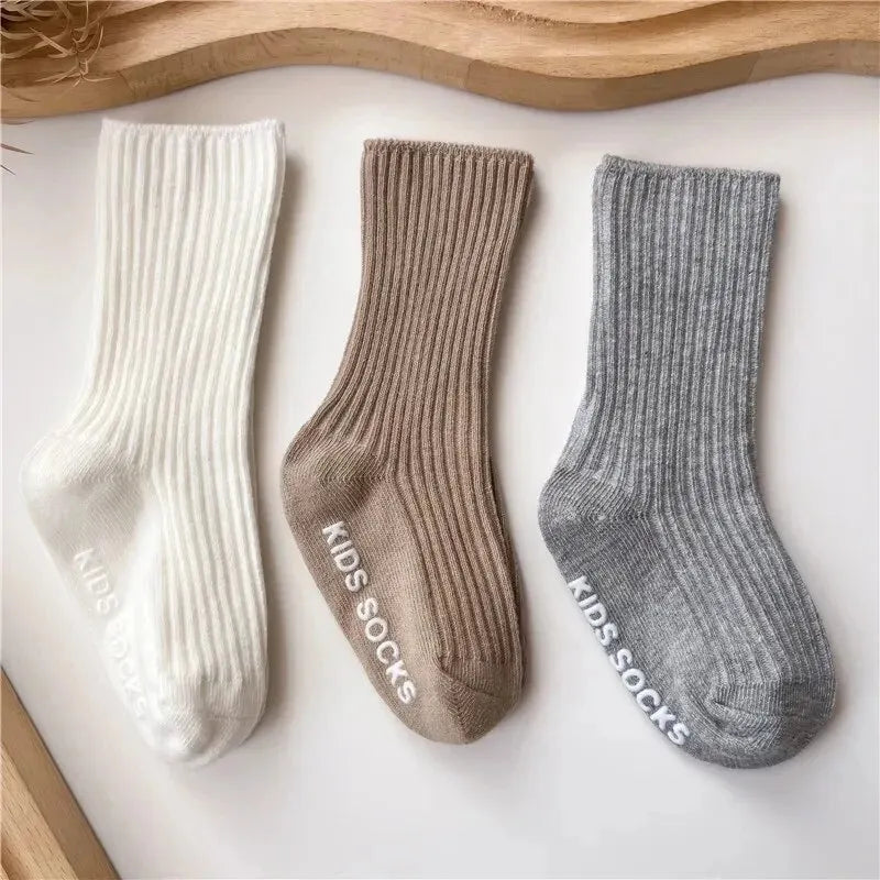 3Pairs/Lot Baby Non-Slip Rubber Grips socks