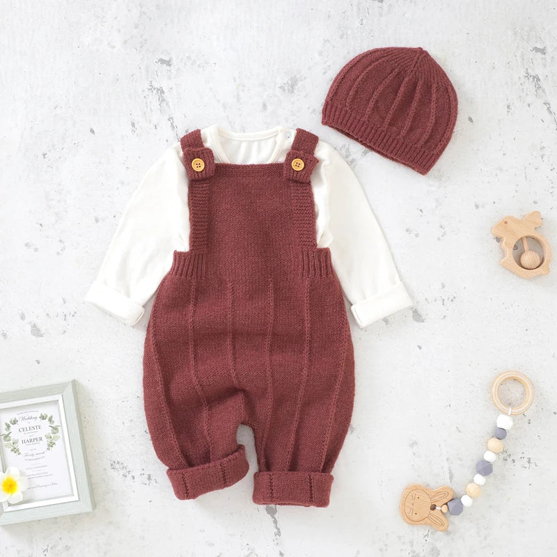 Knitted Strap Jumpsuits Sets